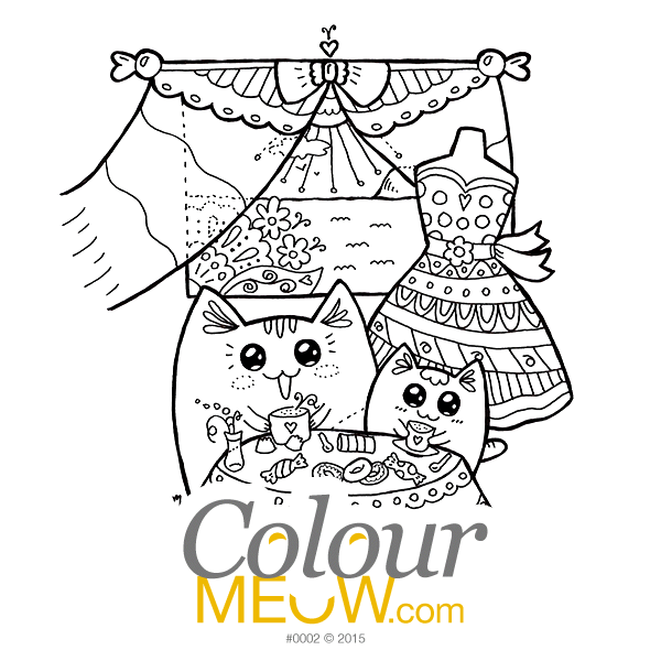 0002-Colour-Meow-Cat-Colouring-Page-Tea-time-Yoko-Cats-sea-summer-sneak-preview_web