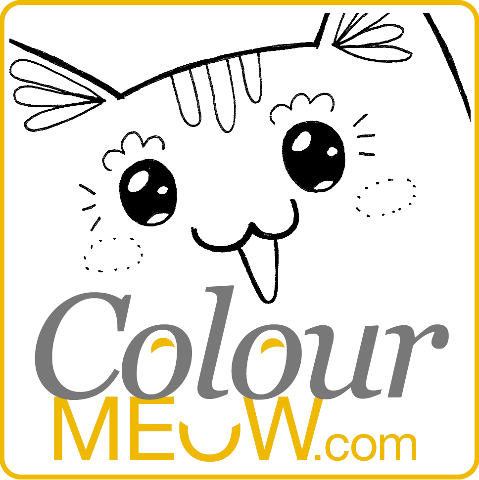 Colour Meow! Cat Colouring Pages and Cat Drawing for Adults and Kids. Cat Colouring Therapy.