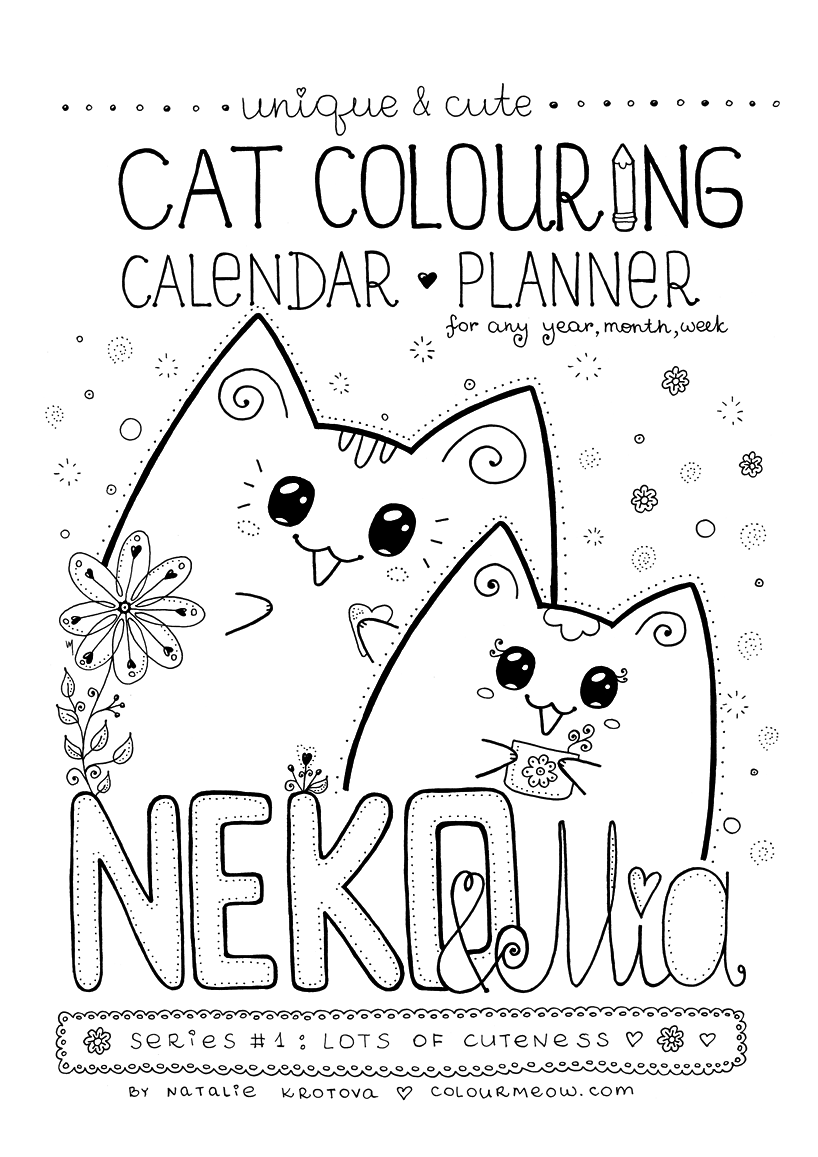 Shop (Unique Cat Drawings & Printable Pages For Colouring In, Planning, and Writing!) | Colour Meow